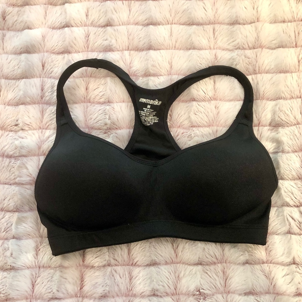 Black sports bra with molded cups